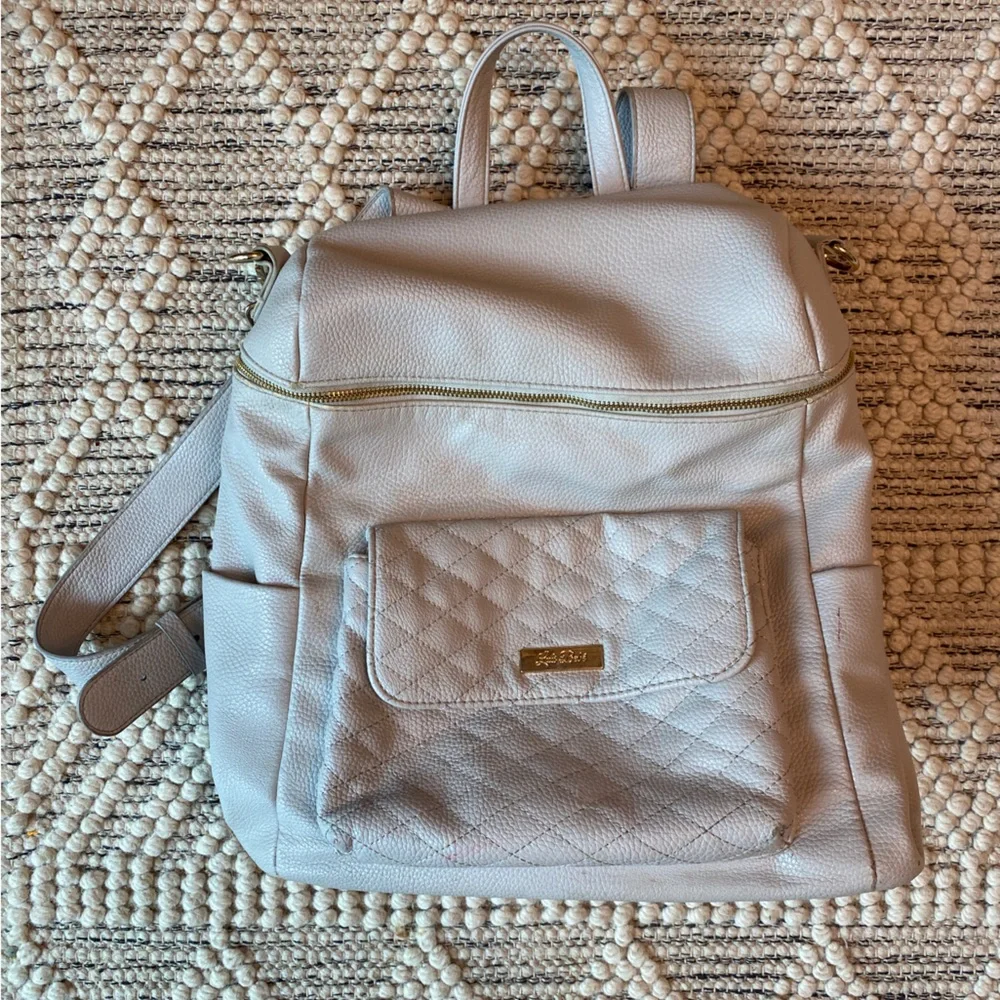 Luli Bebe Monaco Stone Grey Vegan Leather Backpack
